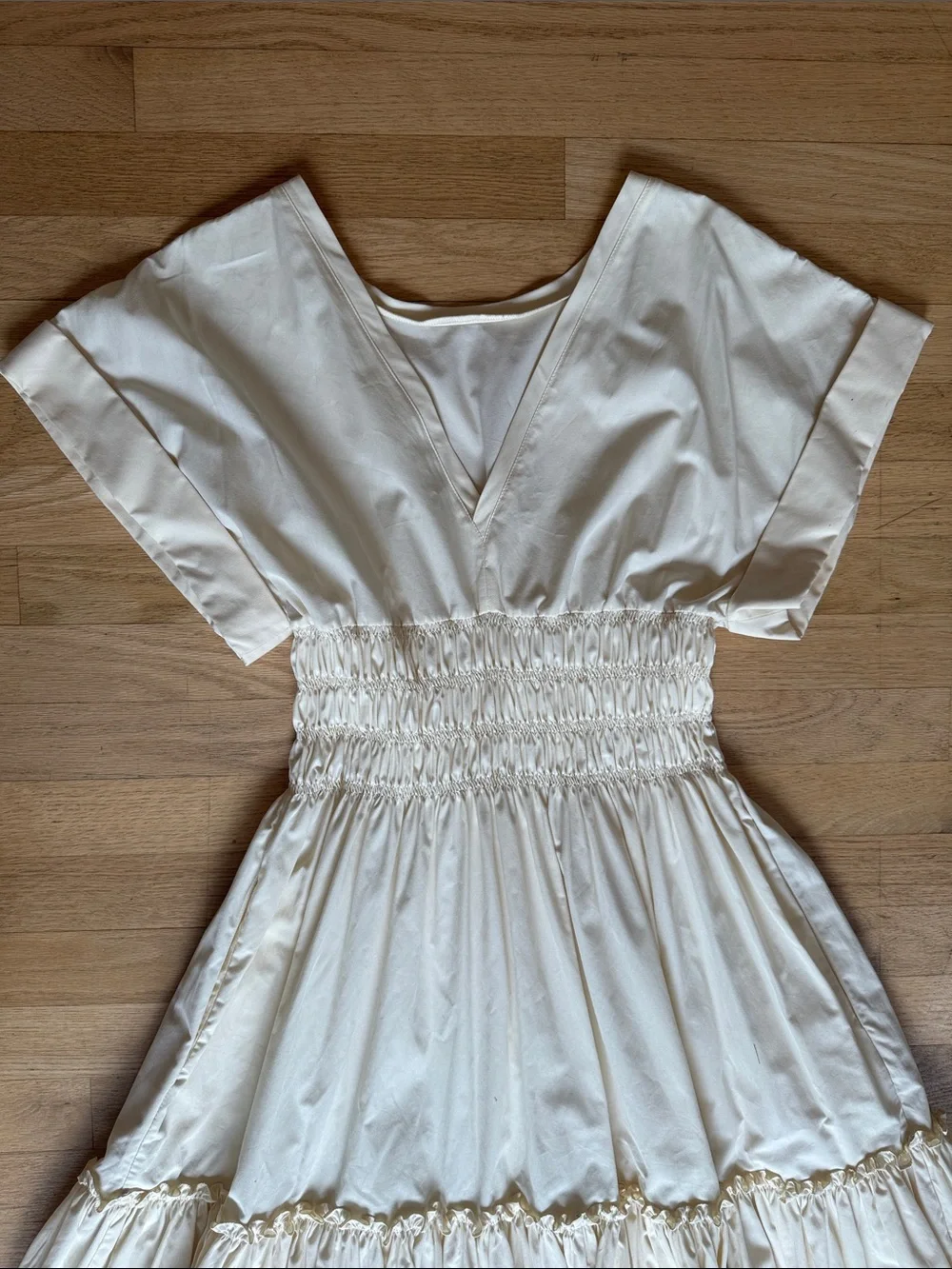 EUC: THREE GRACES Blanche Dress, Cotton Poplin - Ecru, sz Medium - Picture 9 of 9